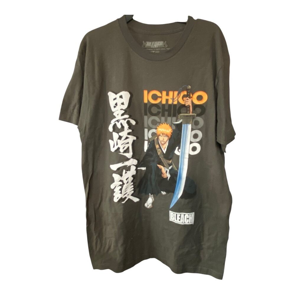 Bleach Men's Size M ICHIGO Gray Graphic Tee Shirt Anime Manga Japanese